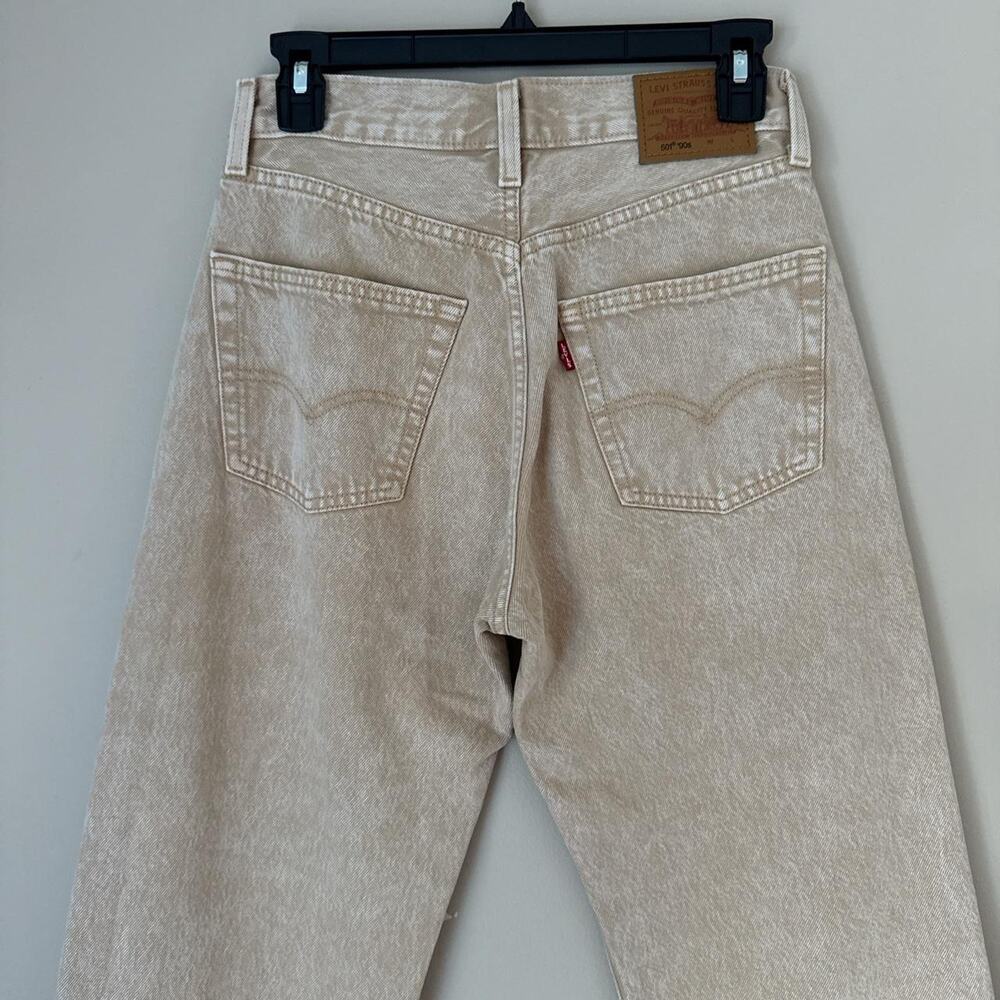 levis 501 90s premium beige acid wash straight leg jeans - Picture 6 of 7